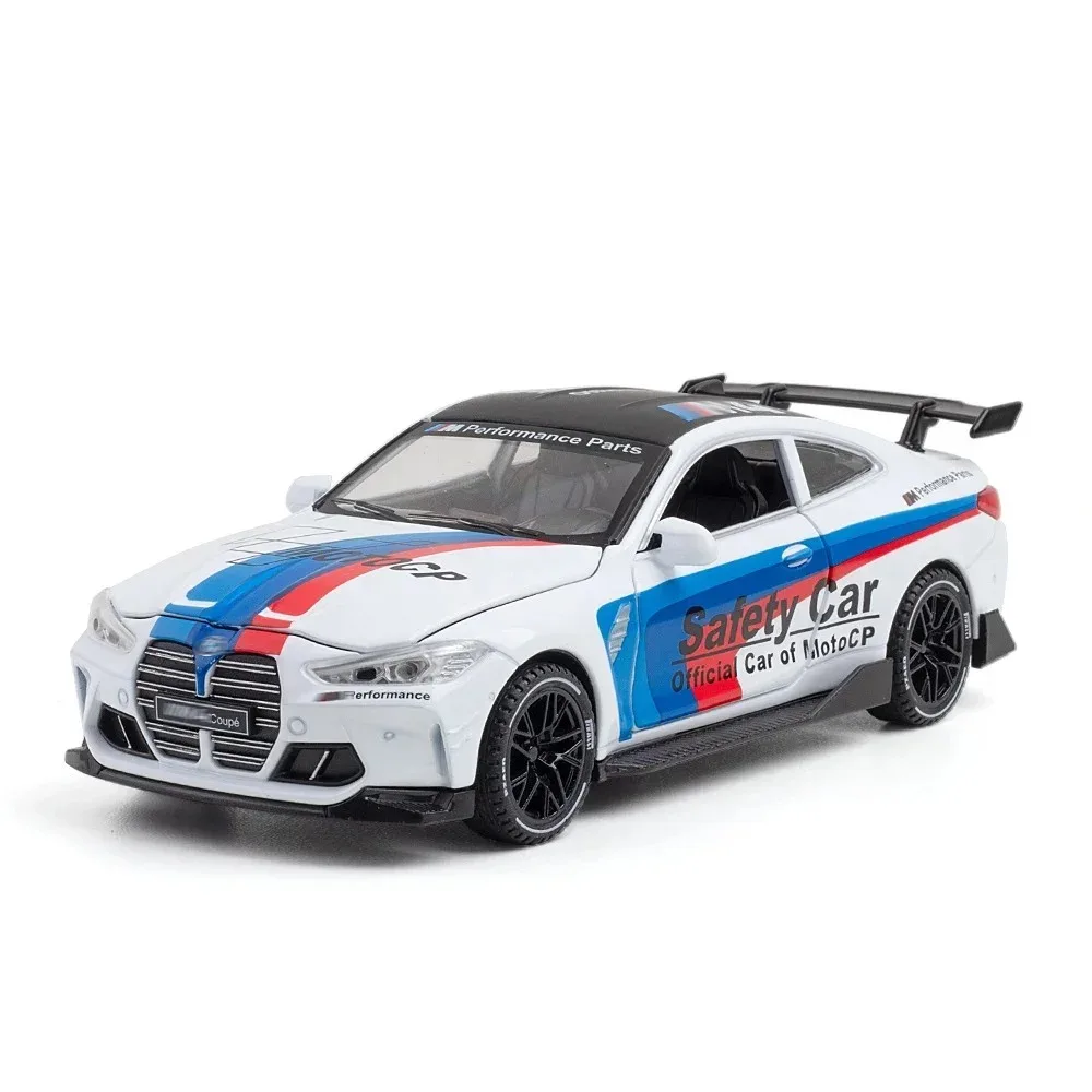 1:32 BMW M4 Alloy Racing Car Model Diecasts Metal Sports Car Model Collection Sound and Light High Simulation Childrens Toy Gift