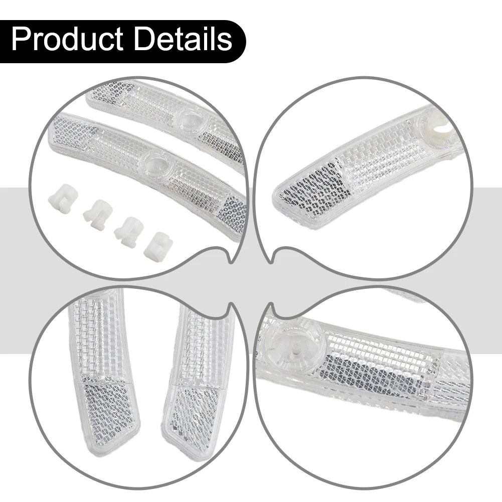 Bicycle Reflective Strips Spoke Reflector Outdoor Garden 125*20mm White Yellow Replacement 4 Pcs Mountain Bike