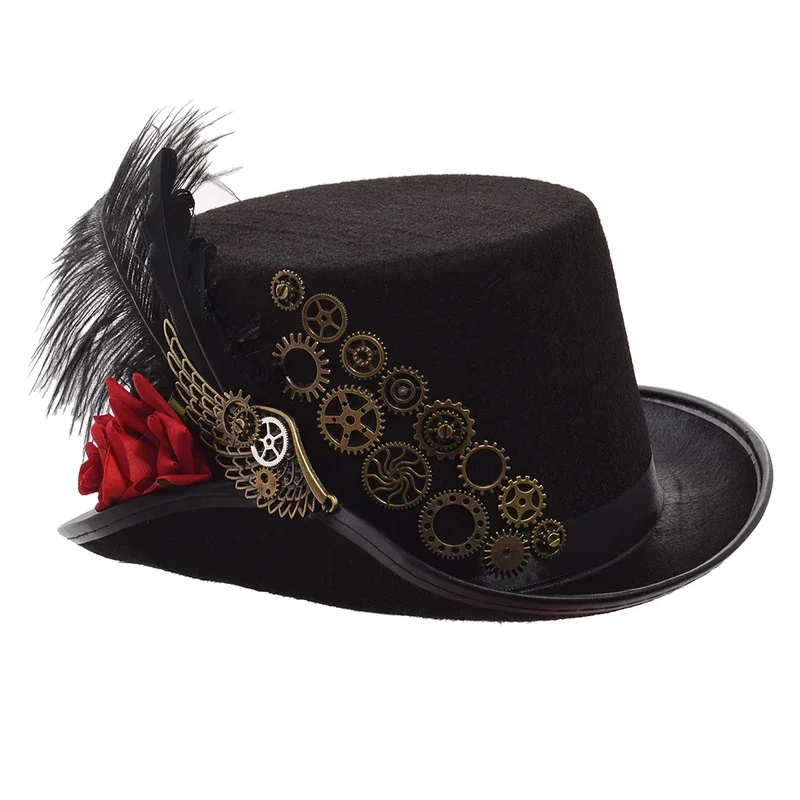 Fashion Steampunk Hat Cosplay donna uomo Halloween Party Club Handmade Gear Magic Hat Fedora Head Wear