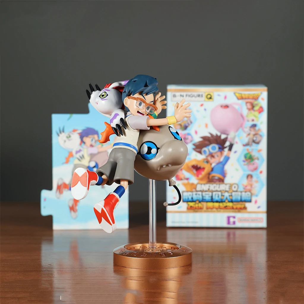 Anime Kawaii Cartoon Digimon Ballon Avontuur 25e Verjaardag Agumon Gabumon Willekeurige Bevestiging Figuur Ornamenten Gift