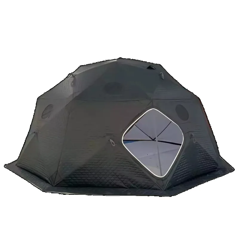 Outdoor Hiking Insulated Octagon Ice Fishing Dome Tent Spherical Winter Camping Multi-person Warm Pop-up Hot Sauna Tent