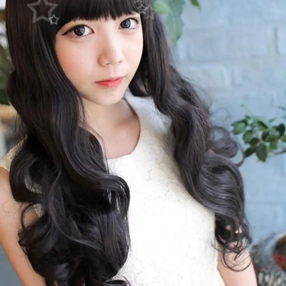 Synthetic Fashionable Straight Curled Wig Combined With Long Wave Curled Wig For Women's Heat-resistant Wig