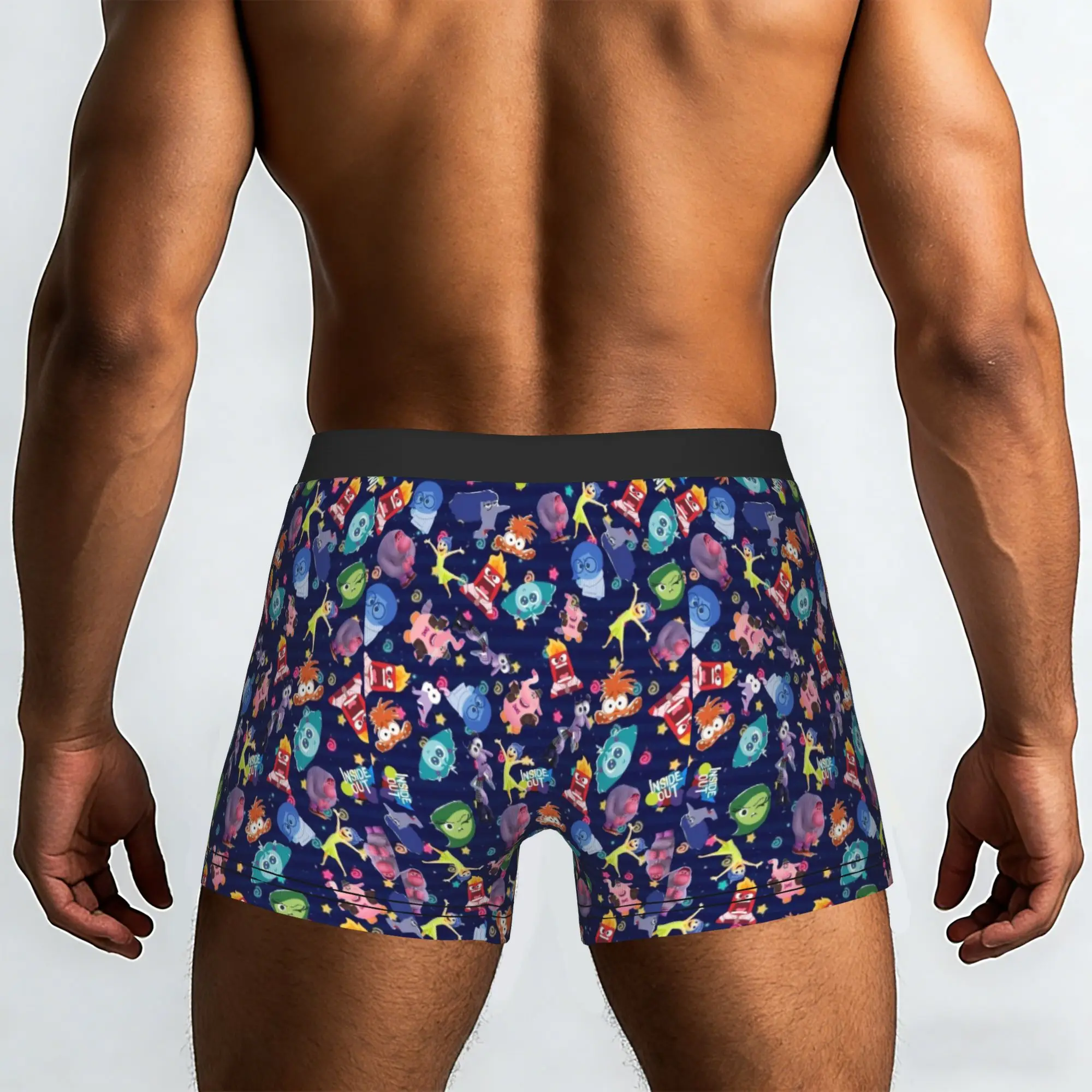 Customized Novelty I-Insides Cartoon Out   Boxers Shorts Panties Male Underpants Breathable  Briefs Underwear