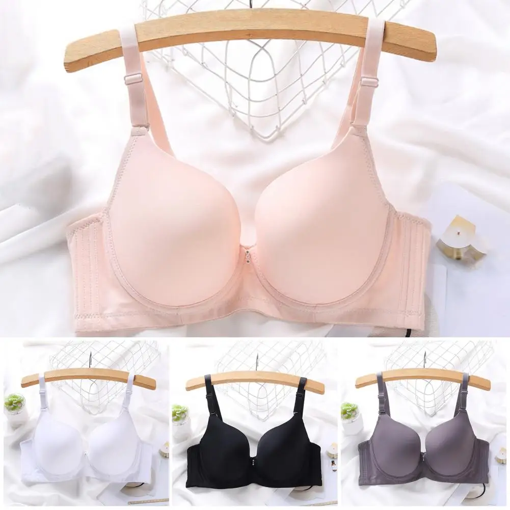 Reggiseno morbido e liscio Reggiseno dal design lucido Reggiseno push-up confortevole con spalline regolabili Chiusura posteriore per supporto imbottito da donna