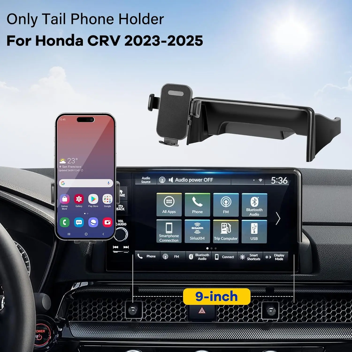 

For Honda CR-V Car Phone Holder 9-inch Cell Phone Mount with Dashboard Organizer & 360° Rotation For CR-V 2023 2024 2025