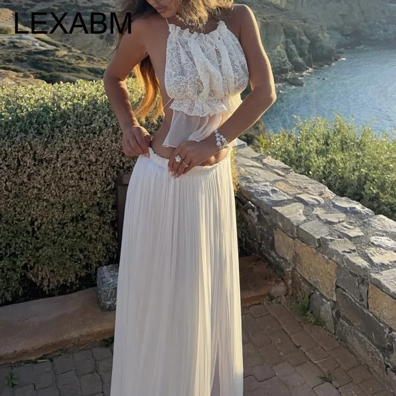 فساتين طويلة مثيرة بدون ظهر للنساء لقضاء عطلات الشاطئ وأربطة بدون أكمام فستان ماكسي قصير فيستدوس ملهى ليلي 2025 جديد