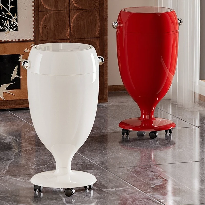 

Luxury Trash Can Large Capacity Wastebasket Kitchen Garbage Recycle Bin Toilet Cleaning Waste Bins Household Dustbin with Wheels