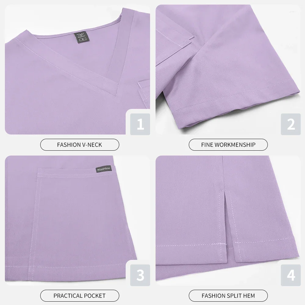 Preço de fábrica conjuntos cirúrgicos femininos de alta qualidade pet hospital veterinário uniformes médicos unisex manga curta clínica dentária esfrega ternos