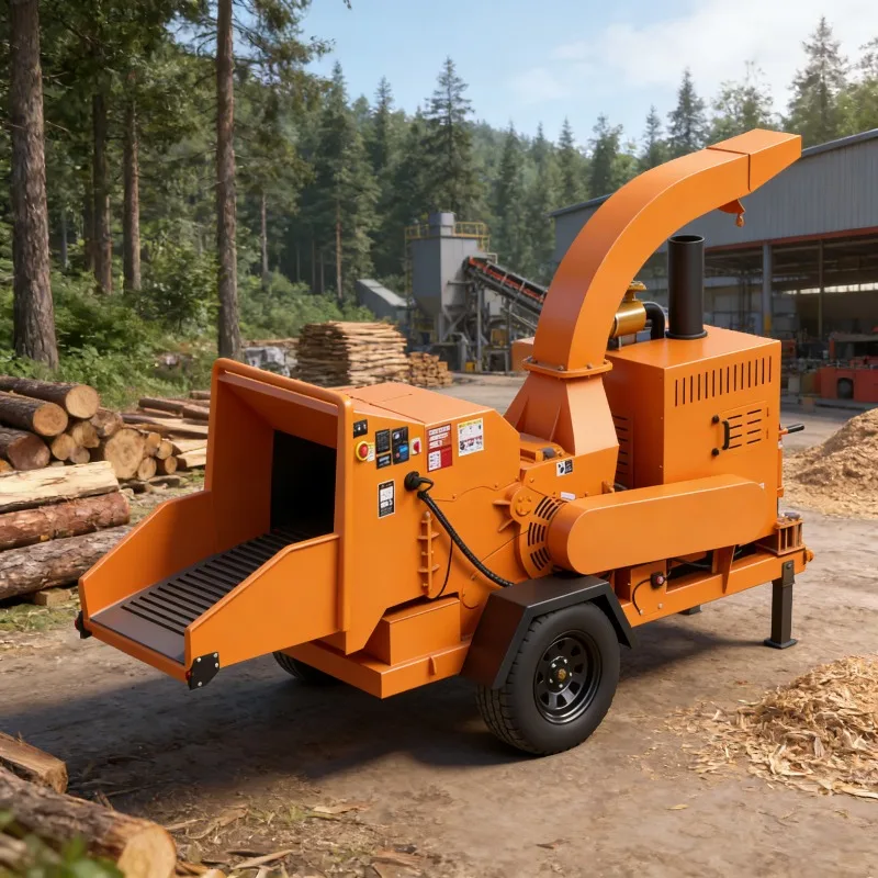 Diesel Engine Mobile Wood Chipper Crusher Chipping Hard Wood Logs for Paper Mill Pulp Production Customized