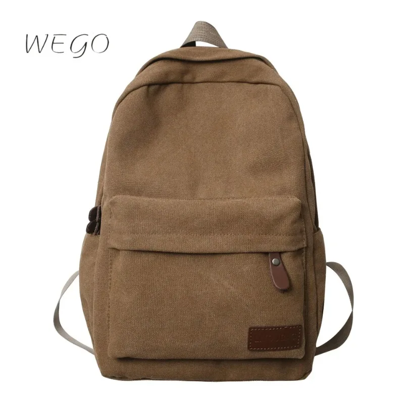 Men\'s Canvas Casual Backpack Fashion Trendy Simple Backpack Schoolbag for Female Students Back Pack for Teenager