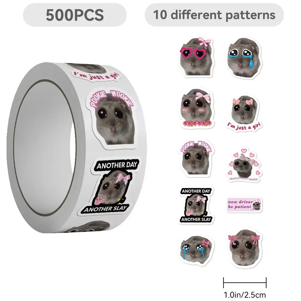 500 قطعة الكرتون مضحك متعة ميمي أنا مجرد فتاة حزينة الهامستر ملصقات DIY بها بنفسك سكرابوكينغ دفتر جراب هاتف محمول
