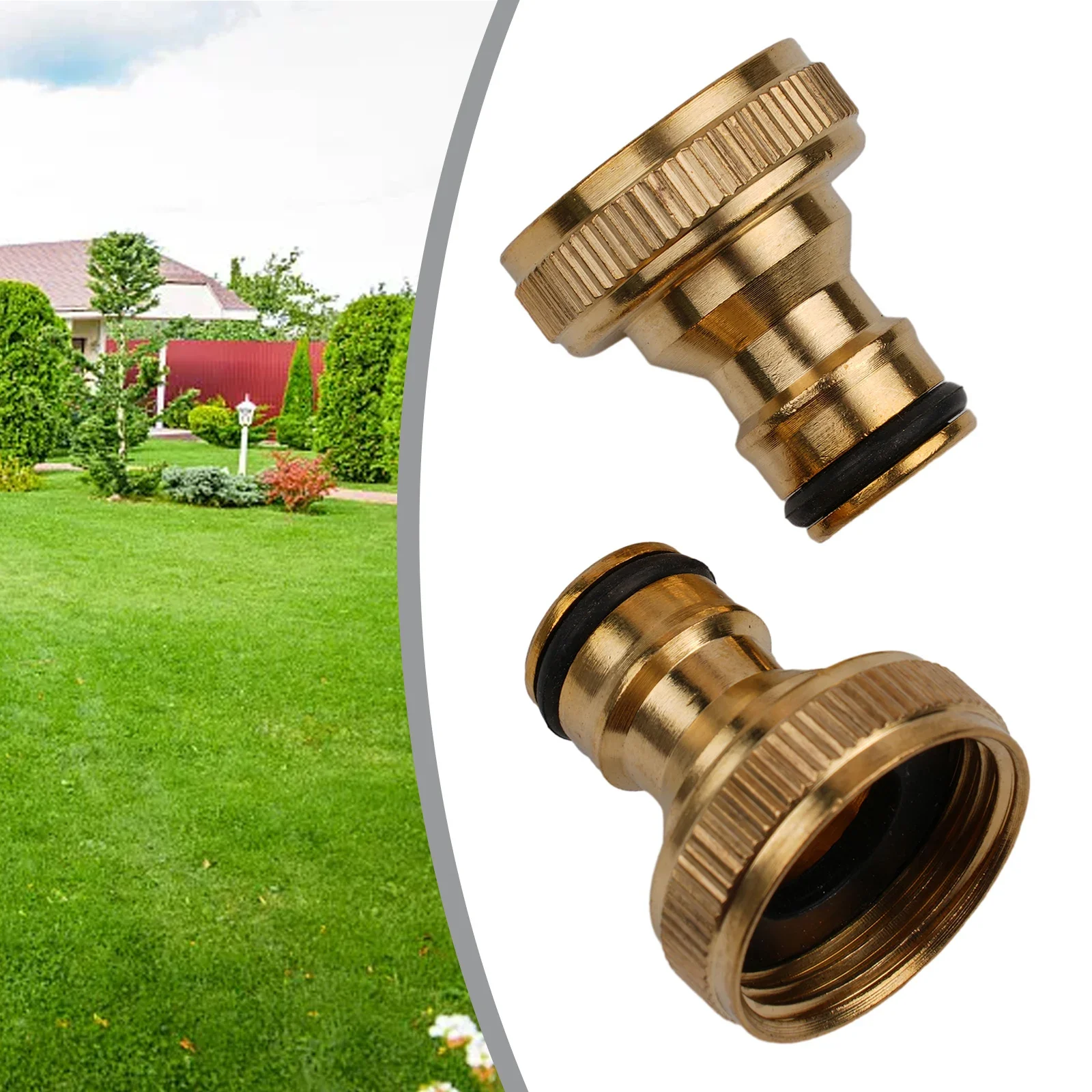 

2pcs Fitting 3/4" To 1/2" INCH Brass Garden Faucet Hose Tap Water Adapter Connector Garden Irrigation Yard Flush Accessories