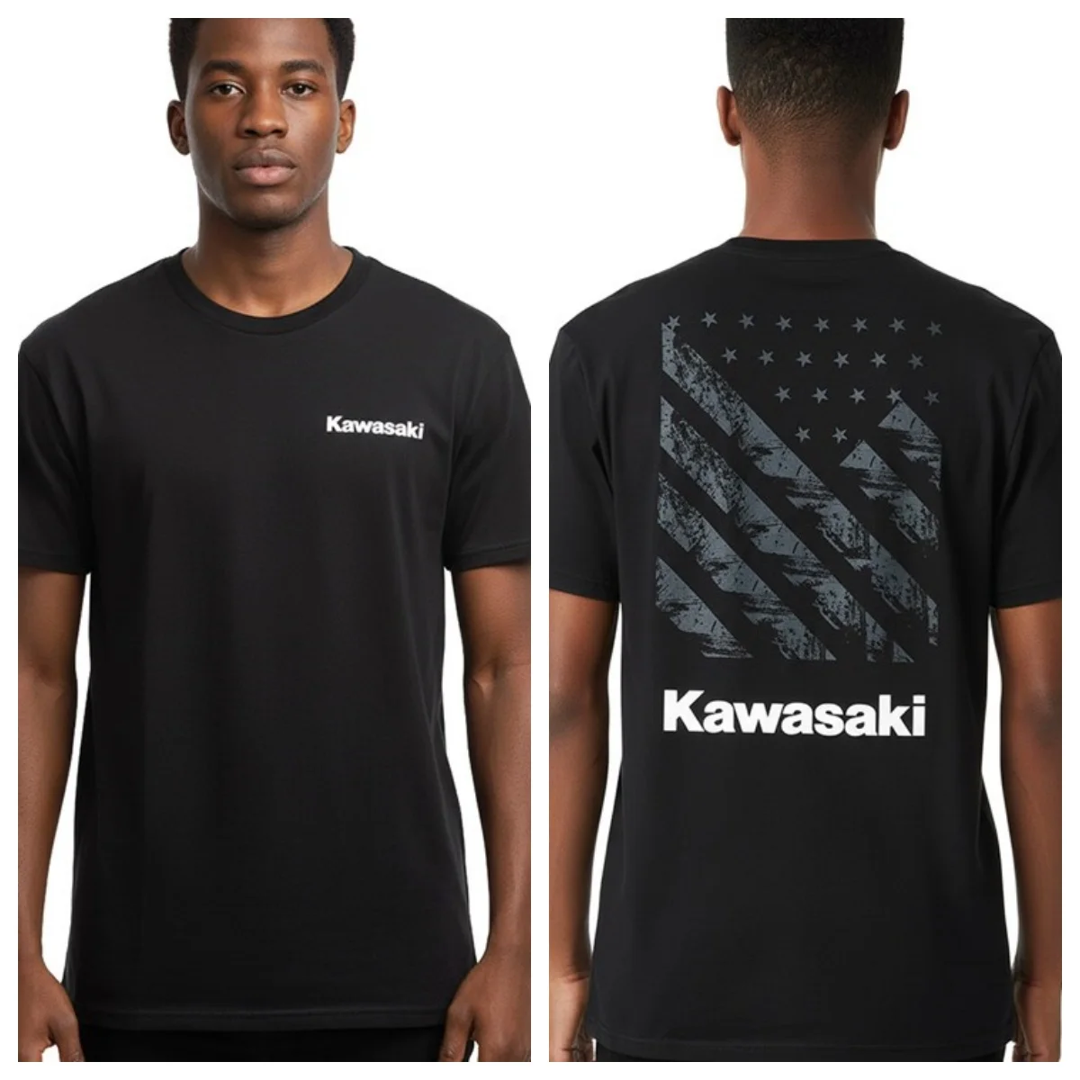 

Хлопковая футболка с принтом американского флага Kawasaki, летняя коллекция 2026 года, мужская и женская одежда в стиле Харадзюку, модная повседневная мотоциклетная футболка