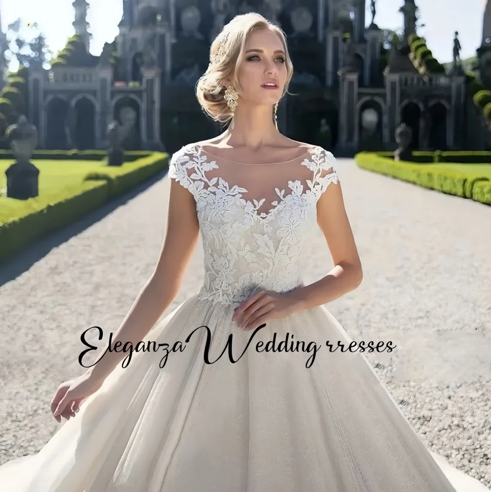 Aangepaste vintage trouwjurken mode scoop korte paleis droom kant prinses bruid jurk bruidsjurken vestidos de novia