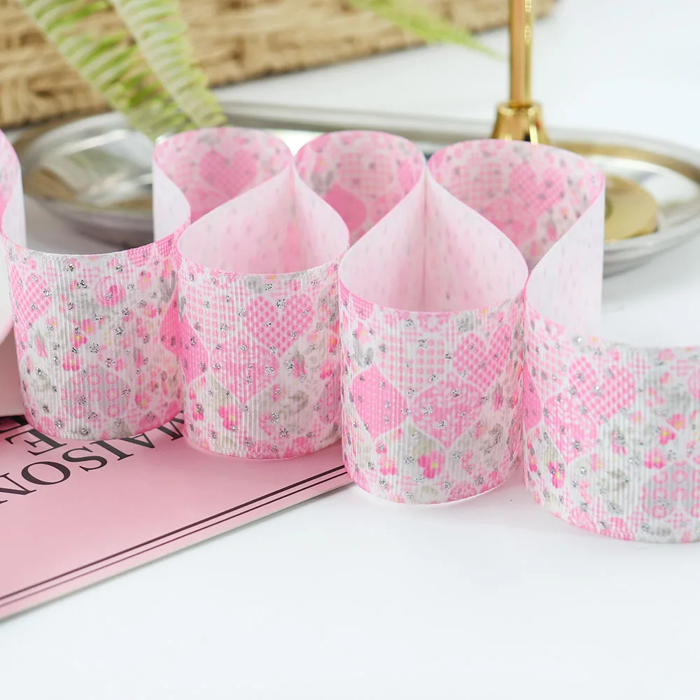 Glitter Fabric Grosgrain Ribbon 1-1/2\