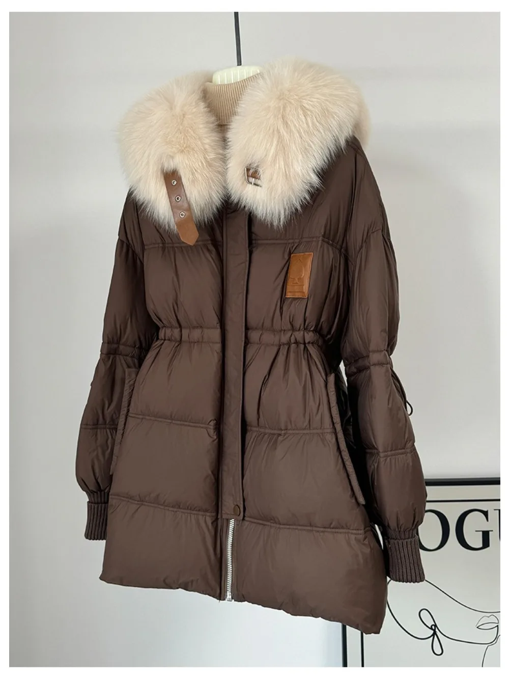 Women Winter White Goose Down Coats Ladies Puffer Jackets Female Loose Warm Outerwear 2024 New Fashion Real Fox Fur Jacket