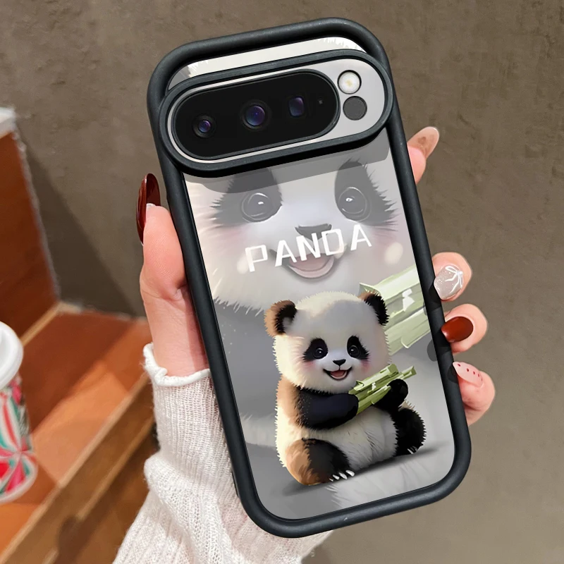 Cartoon-Panda-Muster Handyhülle für Google Pixel 10 9 Pro XL 10 9 8 Pro 9A 8A 7A Stoßfeste Silikonhülle für Pixel 7 8 Pro