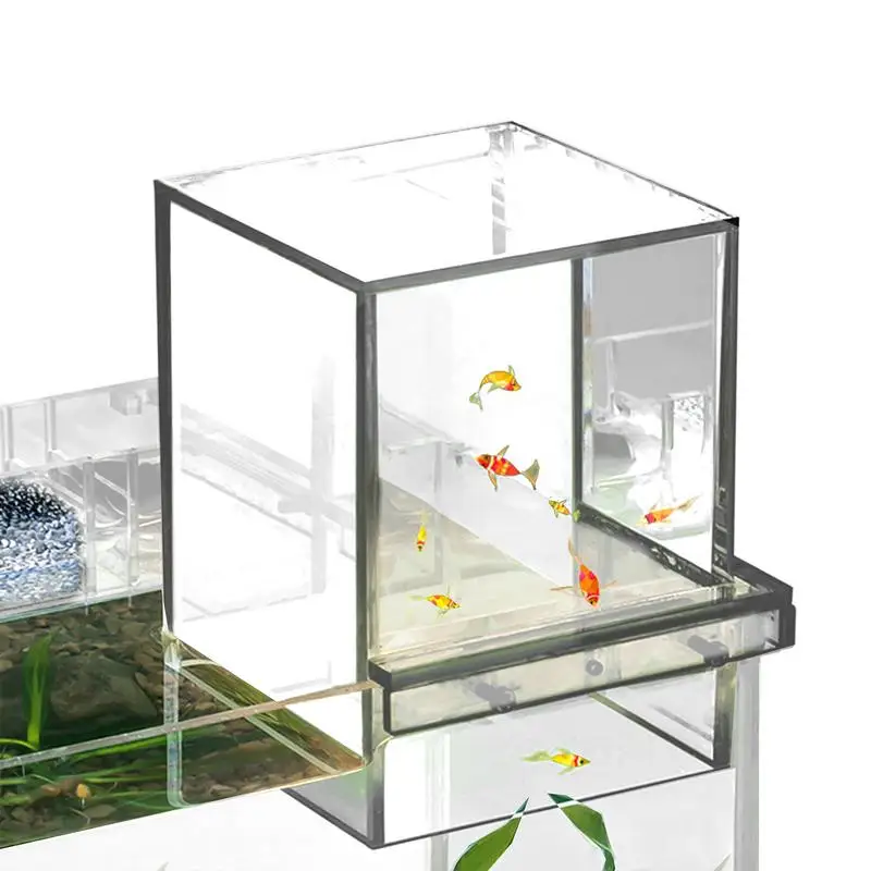 

Acrylic Fish Tank Clear Fish Elevator Negative Pressure Small Fish Tank Vacuum Suspended Above Water Inverted Lightweight