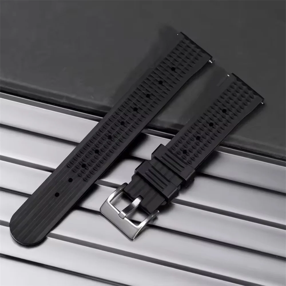 Watchdives قسط لينة المطاط الهراء حزام الساعات 20 مللي متر 22 مللي متر الإفراج السريع استبدال حزام سيليكون المطاط دائم للجنسين العصابات #5