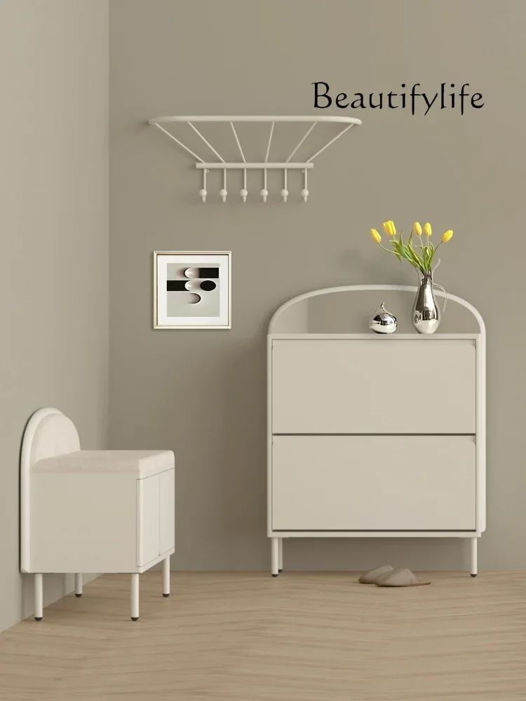SS Matsutake Shoe Cabinet Nordic Light Luxury Household Small Apartment Entrance Tipping Bucket Shoe Rack