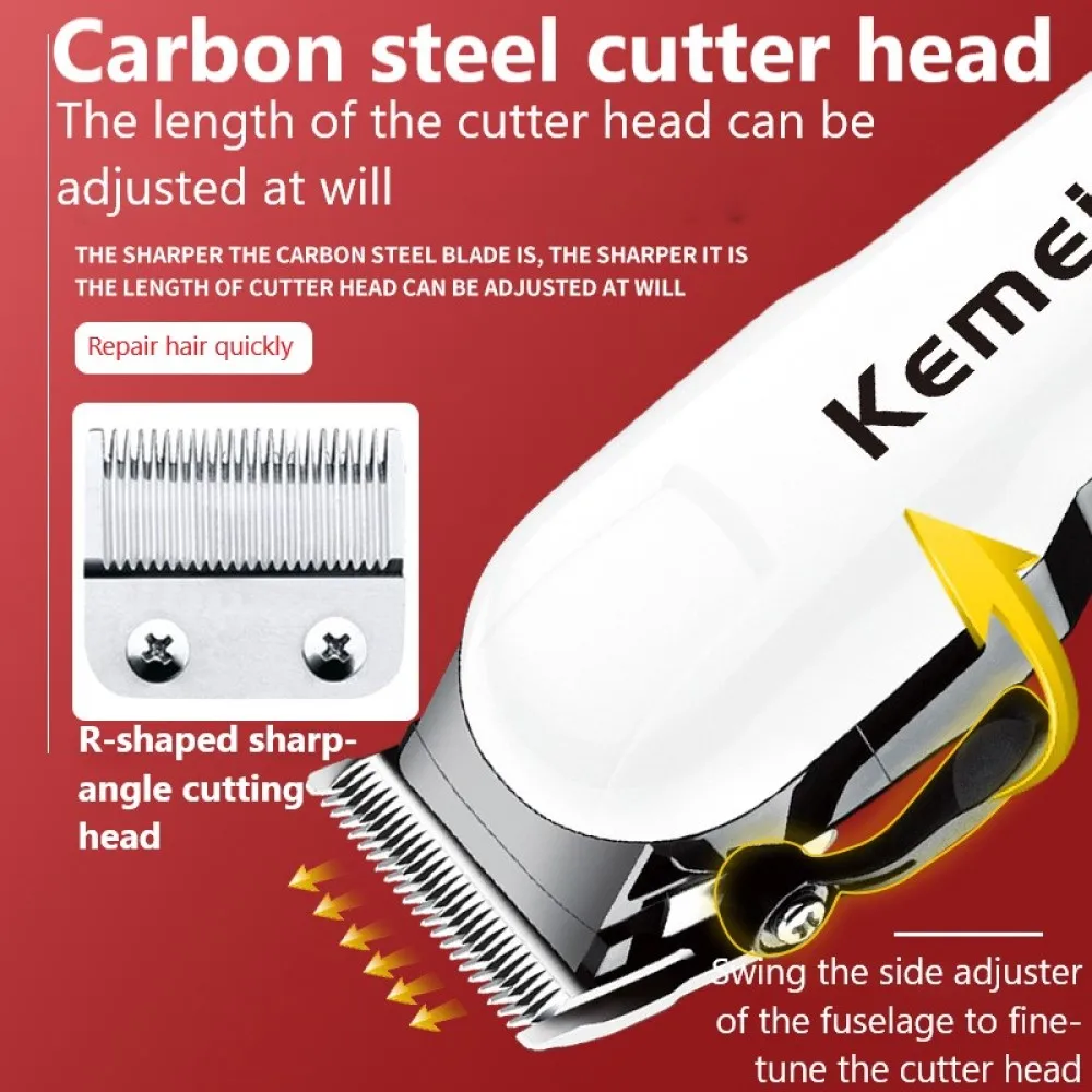 Kemei 809A Professional Hair Trimmer Adjustable Electric Cord/Cordless Hair Clipper For Men Haircut Machine Led Display