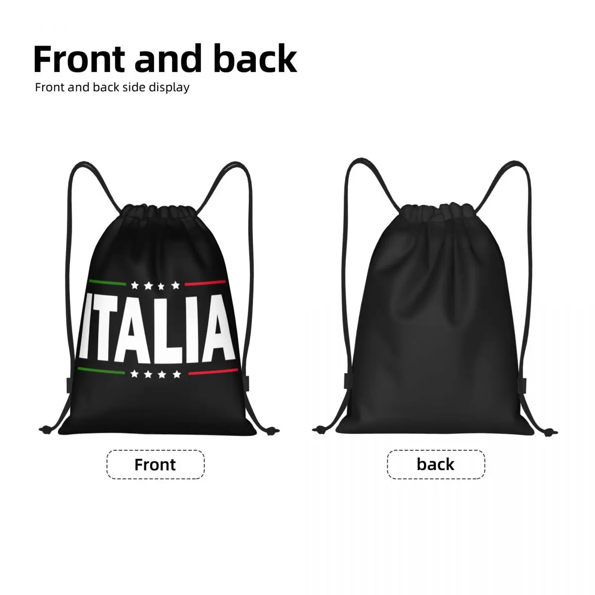 Custom Italy Flag Drawstring Bags for Training Yoga Backpacks Women Men Italian Proud Sports Gym Sackpack