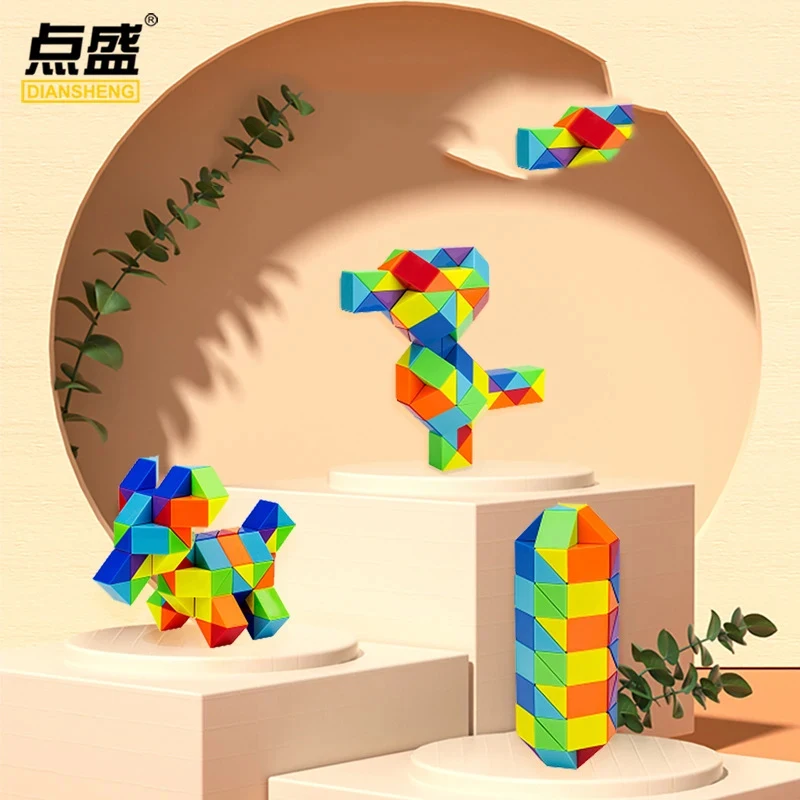 Diansheng 24-72 Section Rainbow Ruler Toy Children's Early Education Educational Toy Beginner DIY Folding Mini Stress Relief Gif