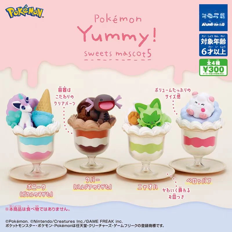 Pokemon Dessert Japan Gashapon Capsule Toy Figurine Cute Anime Figure Miniature Model Dessert Tabletop Decoration Gift