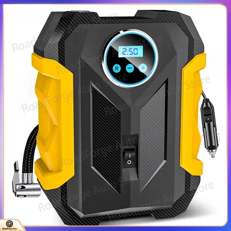 for CARSUN Portable Car Air Compressor Digital Tire Inflator Pump with LED Light for Auto Motorcycle Bicycle