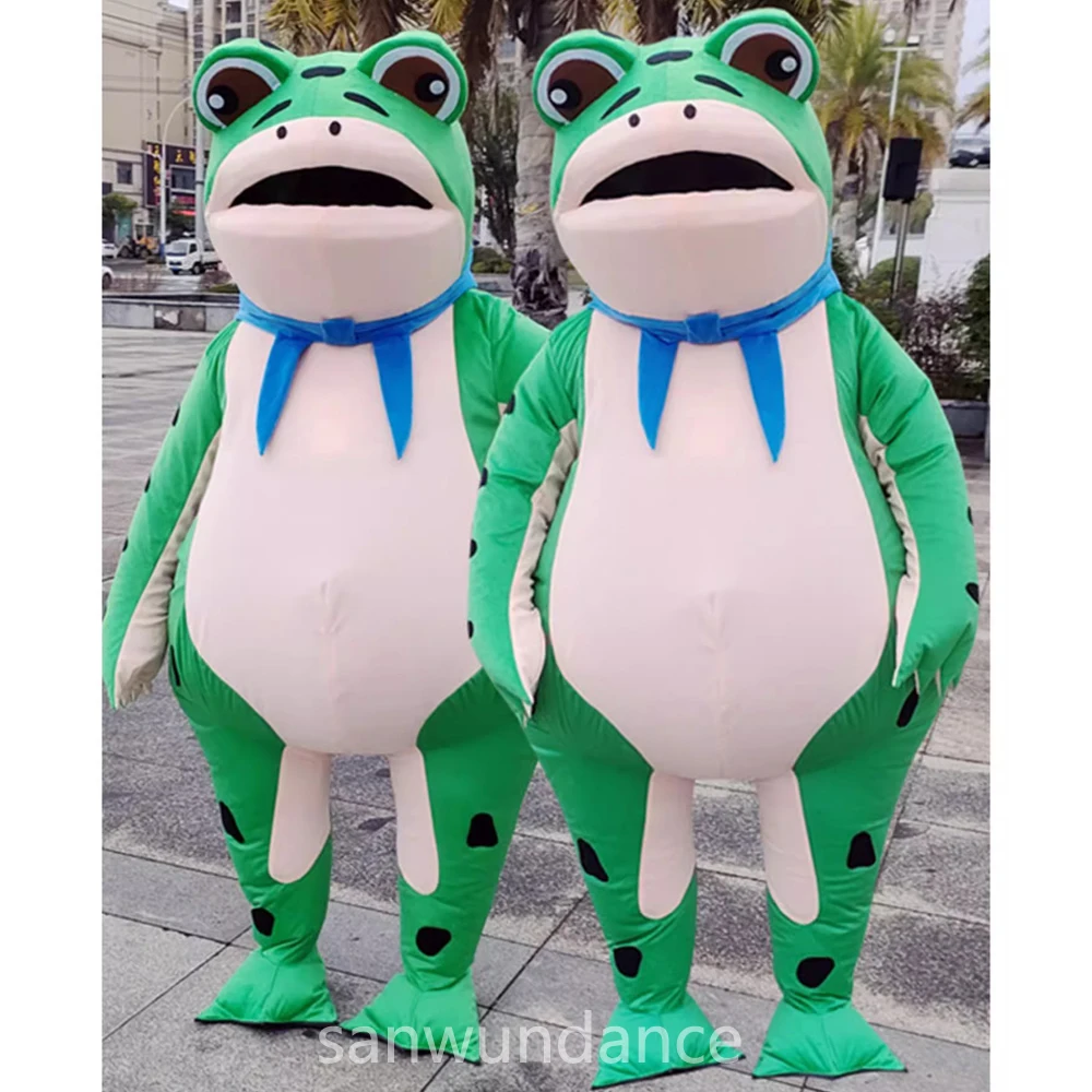 

Забавный костюм лягушки из мультфильма, надувной костюм лягушки, пропагандистский аниме-талисман, одежда для косплея, Хэллоуин, Пасхальный реквизит для активного отдыха