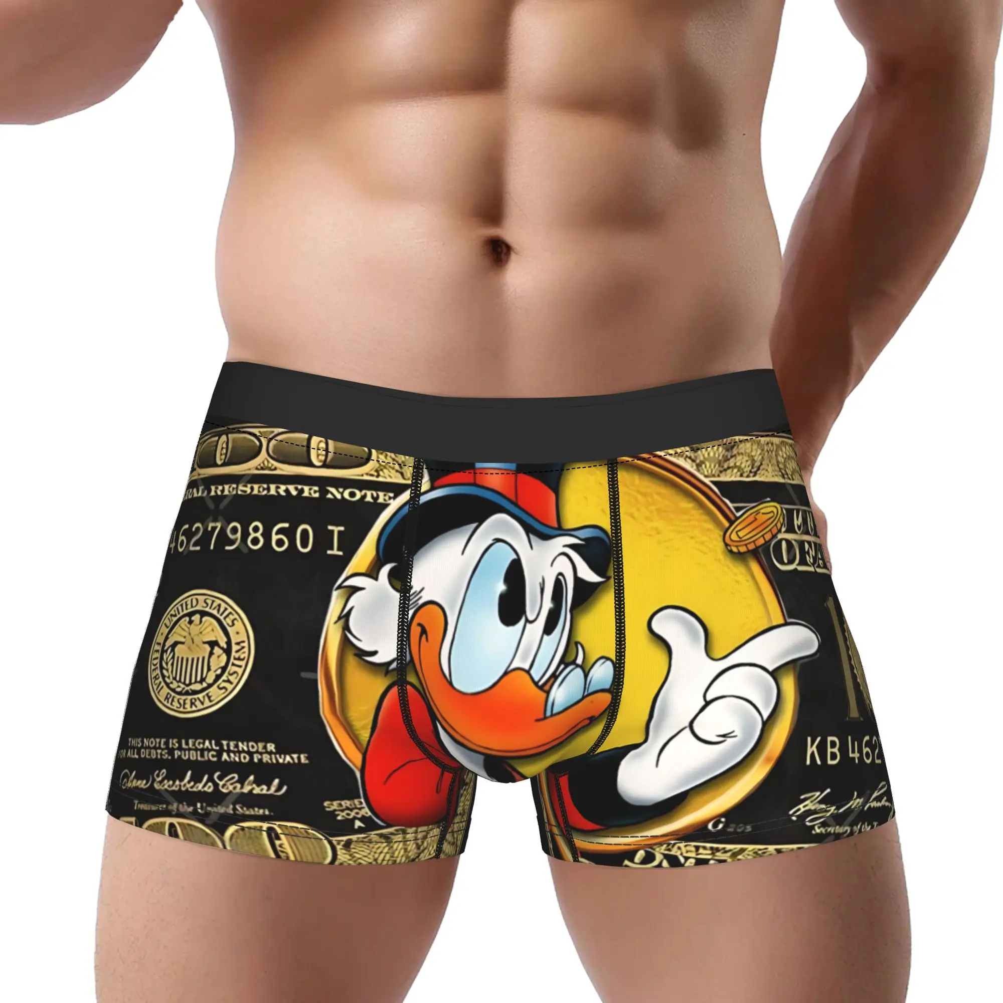 

Модные боксеры Disney Scrooge McDuck love money, дышащие трусы, мужское нижнее белье, удобные шорты, трусы-боксеры