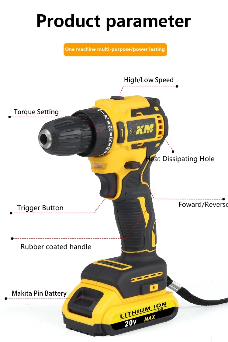 Cacciaviti elettrici portatili con batteria ricaricabile personalizzata JBS Set di trapani a percussione a batteria Kit di cacciaviti elettrici portatili