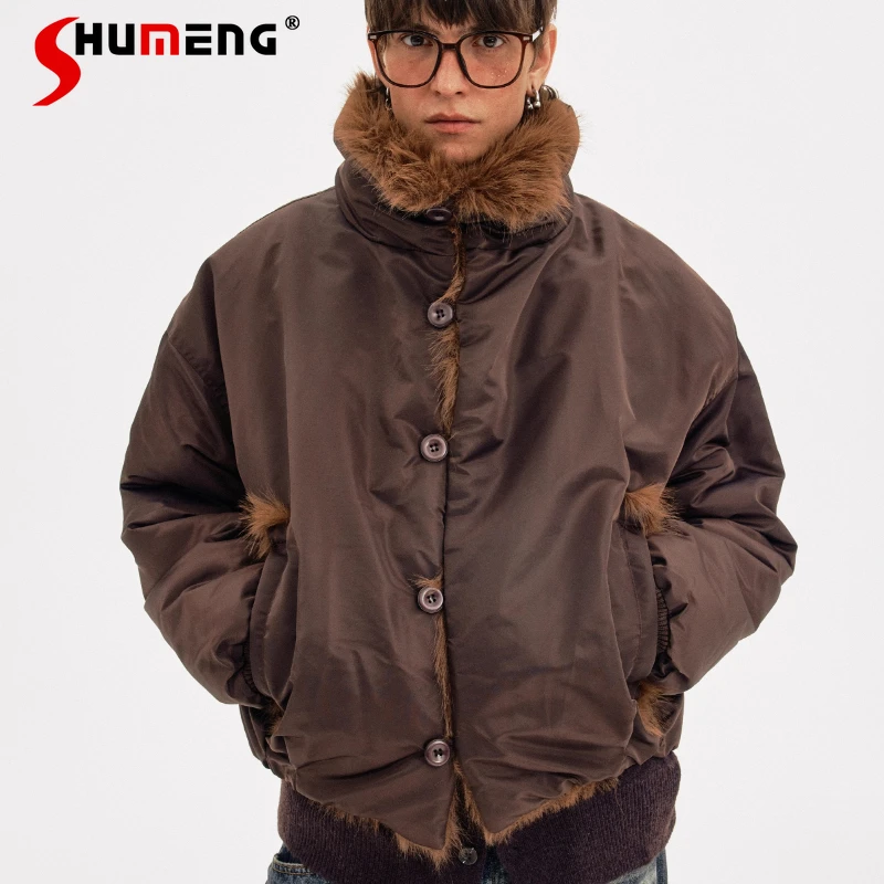 

Модные элитные парки в стиле ретро для мужчин и женщин, зима 2025, новые утолщенные теплые пальто с лацканами, простые однотонные парки с длинными рукавами