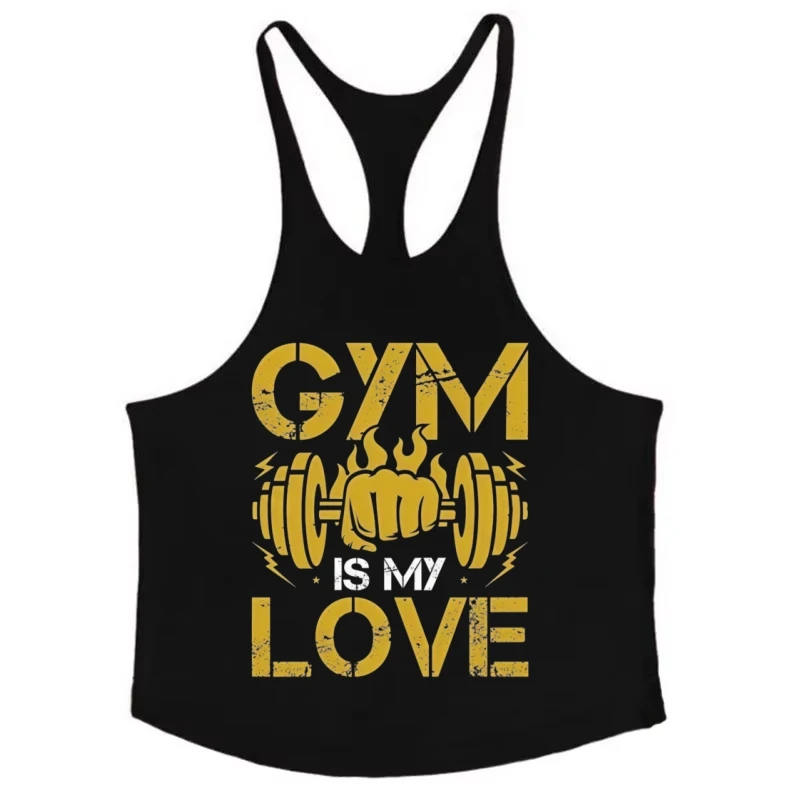 

Men's Gym Sportswear Tank Vest – Bodybuilding Stringer Singlet, Regular-Cut Cotton Undershirt for Muscle-Training Sessions