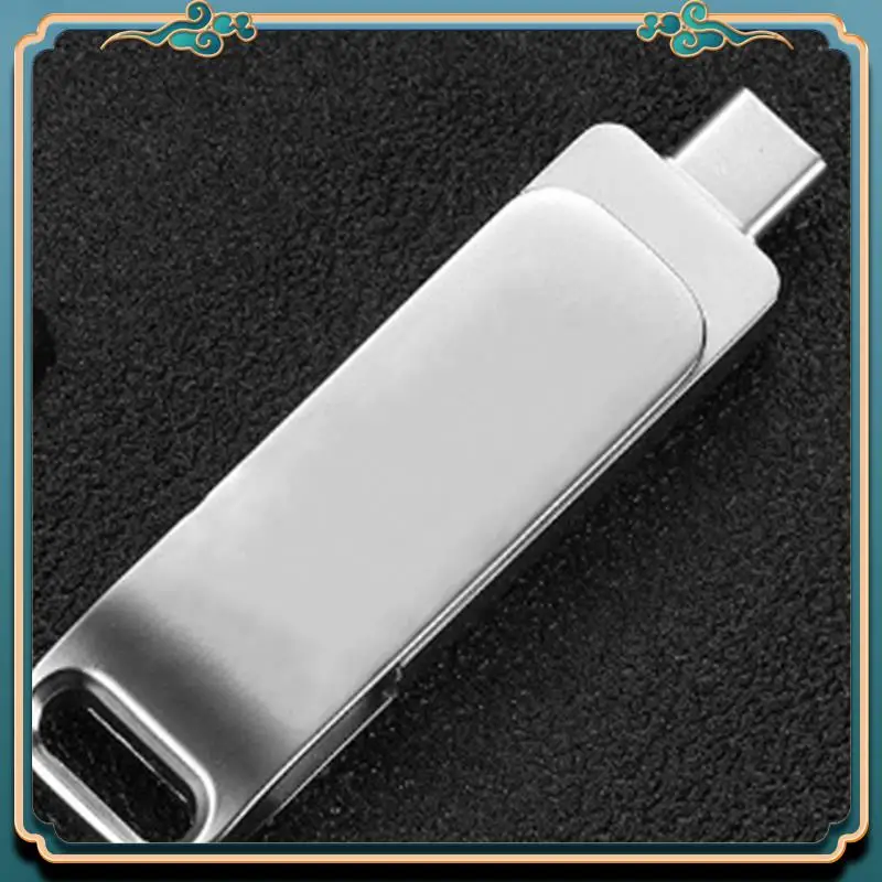 (新品)-頑丈な TYPE-C メタリック USB 128GB フラッシュ ドライブ、防水 & ギフト対応メモリ スティック U ディスク
