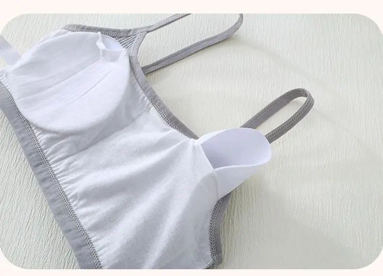 1PC Cotton Teenagers Girls Training Bras Solid Developmental Girls Sports Bras Soft Brassiere Kids Tank Tops Children Underwears - view 5