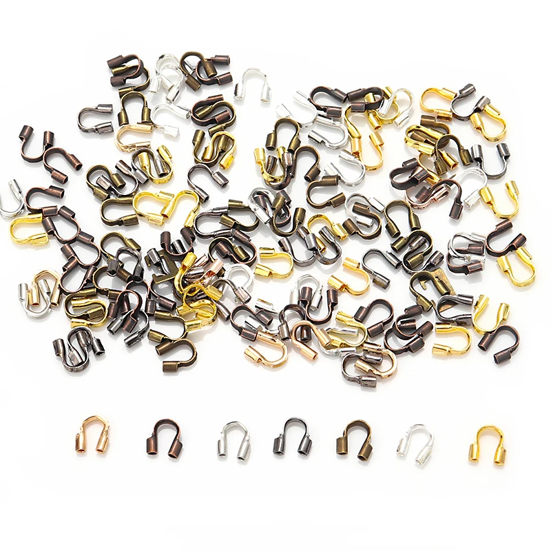 100pcs/lot 4.5x4mm U Shape Clasps Connector Iron Protector Wire Guard Protect Buckle For DIY Jewelry Making Necklace Bracelet