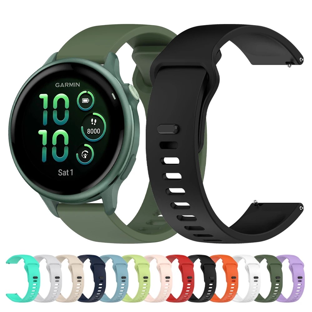 สําหรับ Garmin Vivoactive 6 5 4 นาฬิกา 20 มม.22 มม.ซิลิโคนสําหรับ Forerunner 165 255 245 เพลง/Venu 3 2 SQ สร้อยข้อมือกีฬาเข็มขัด