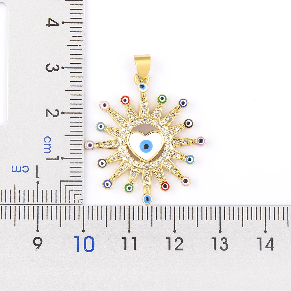 Nidin Romantic Heart Shape Turkish Evil Eye Necklace for Women Cute 5 Colors Pendant Clavicle Chains Neck Collars Jewelry Gift image 2
