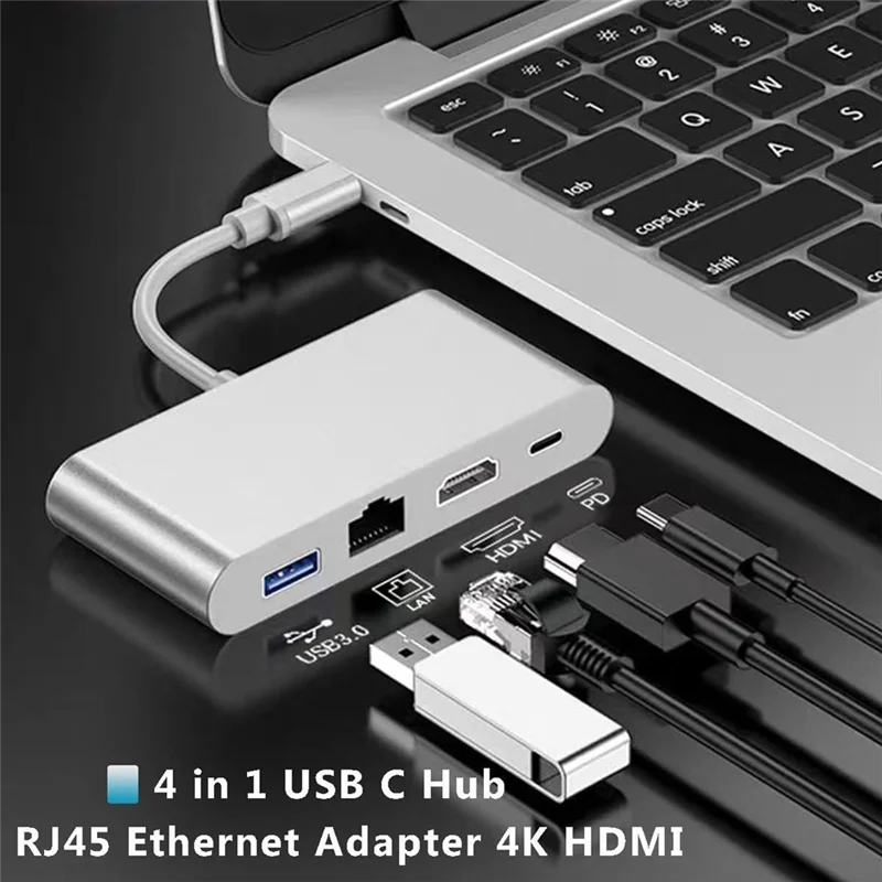 

REPLA-USB C Multiport Adapter Type-C 4 In 1 Hub USB Type C Multiport Adapter USB Type C 4 In 1 Hub