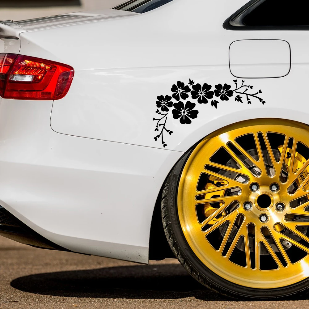 Car Sticker Blossom Flower Clusters Waterproof Vinyl Decal Automobile Body Door Window Exterior Decoration Sticker Accessories