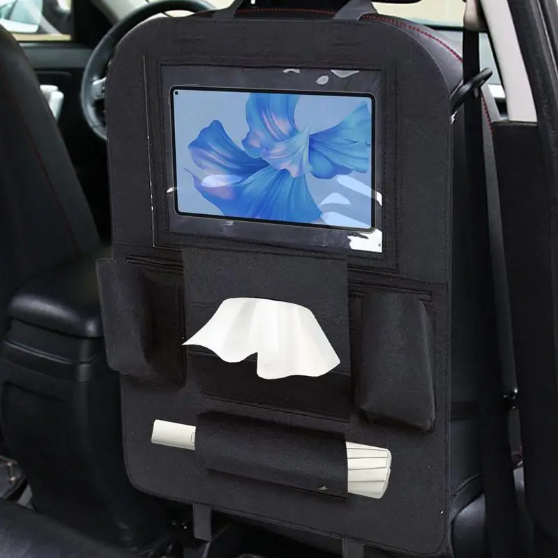 Car Back Seat Organizer with Touch Screen Tablet Holder Portable Large Capacity Pockets Storage Organizer Car interior Accessory