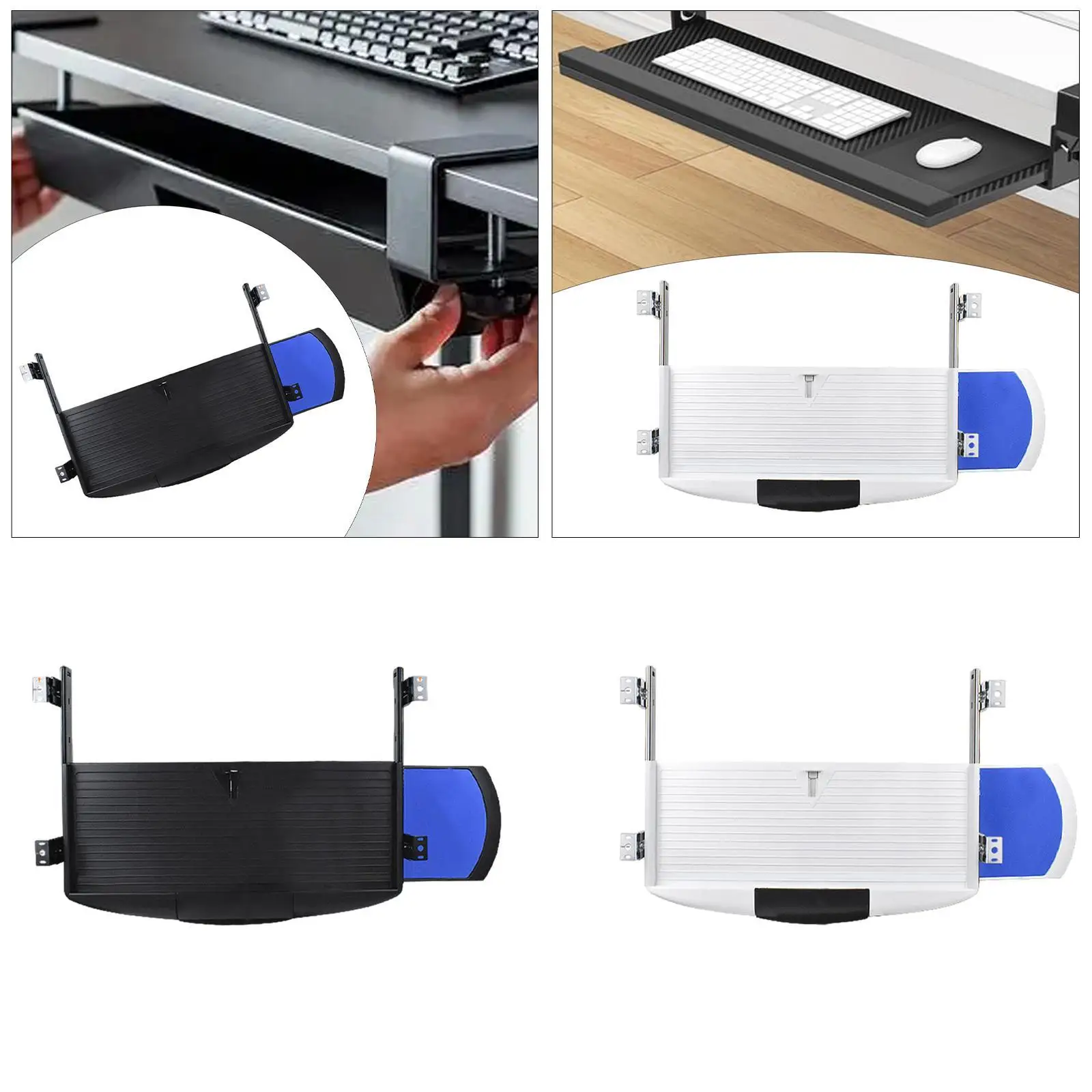 Keyboard Drawer Under Desk Extension Slides Storage Plate Sliding Keyboard Shelf Slide Out Computer Drawer for Office Home