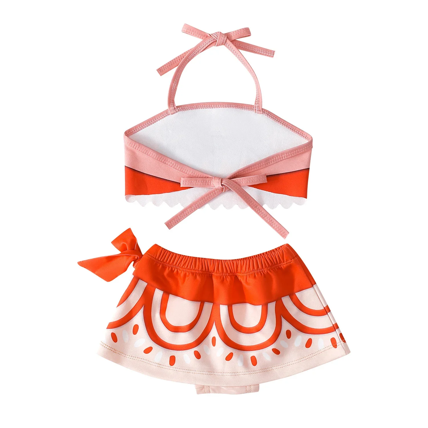 New Moana 2 Dress Girl Moana Princess Dress Cosplay baby One-Shoulder Suspender Dress Accessories Set Party Beach Clothing