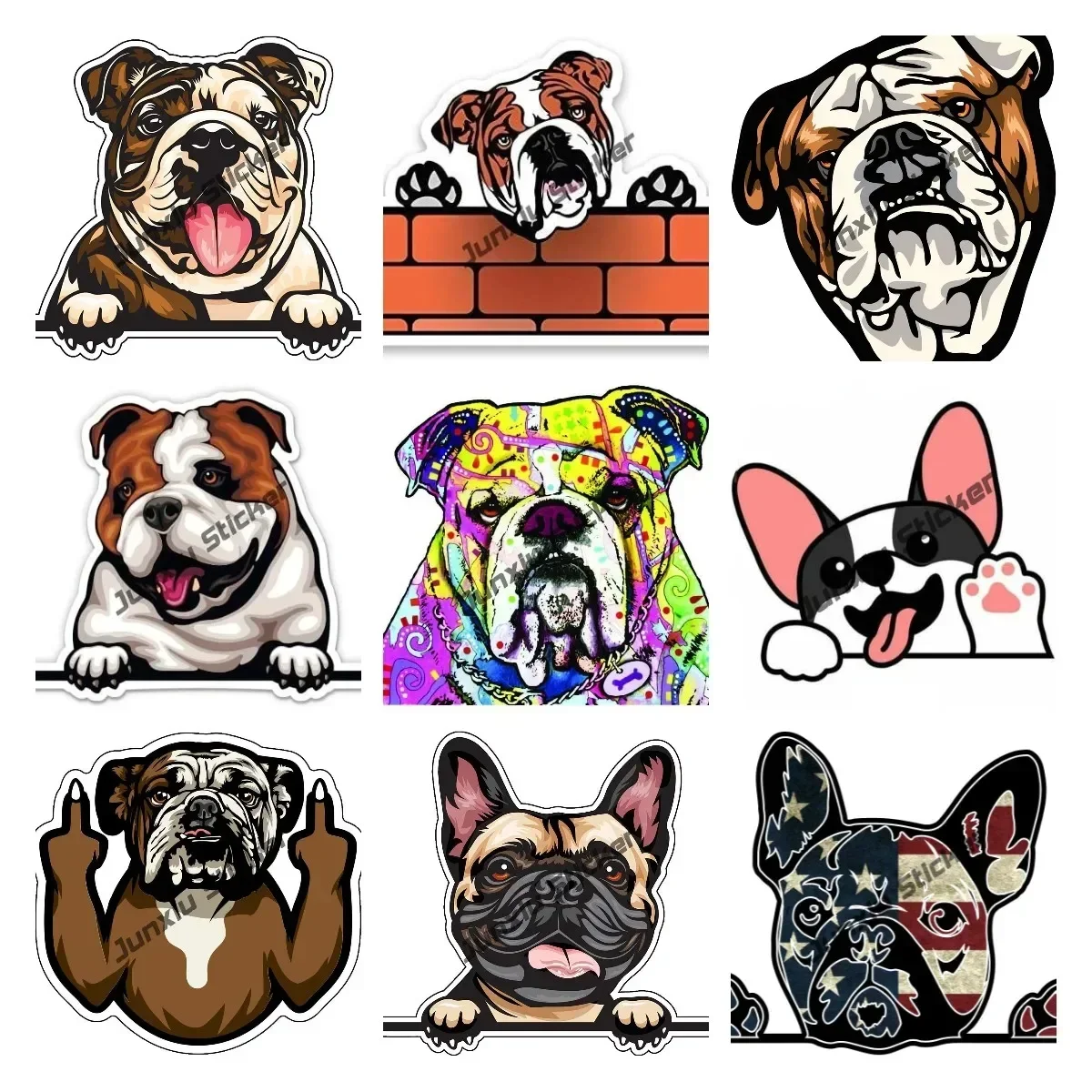 

Cute Bulldog Decal Bulldog Pet Dog Breed Bumper Sticker for Laptops Tumblers Windows Cars Trucks Walls Animals Accessories