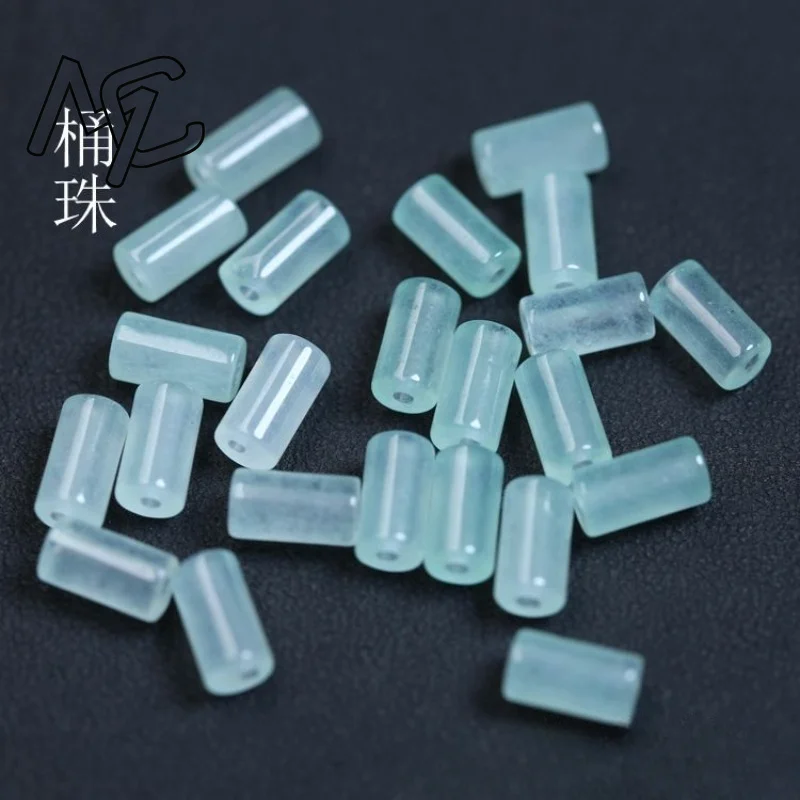 

10 шт., натуральный ледяной синий водный нефрит, ведро из бисера, браслет «сделай сам», браслет, очаровательные ювелирные изделия из жадеита, модные аксессуары, амулет, подарки для женщин