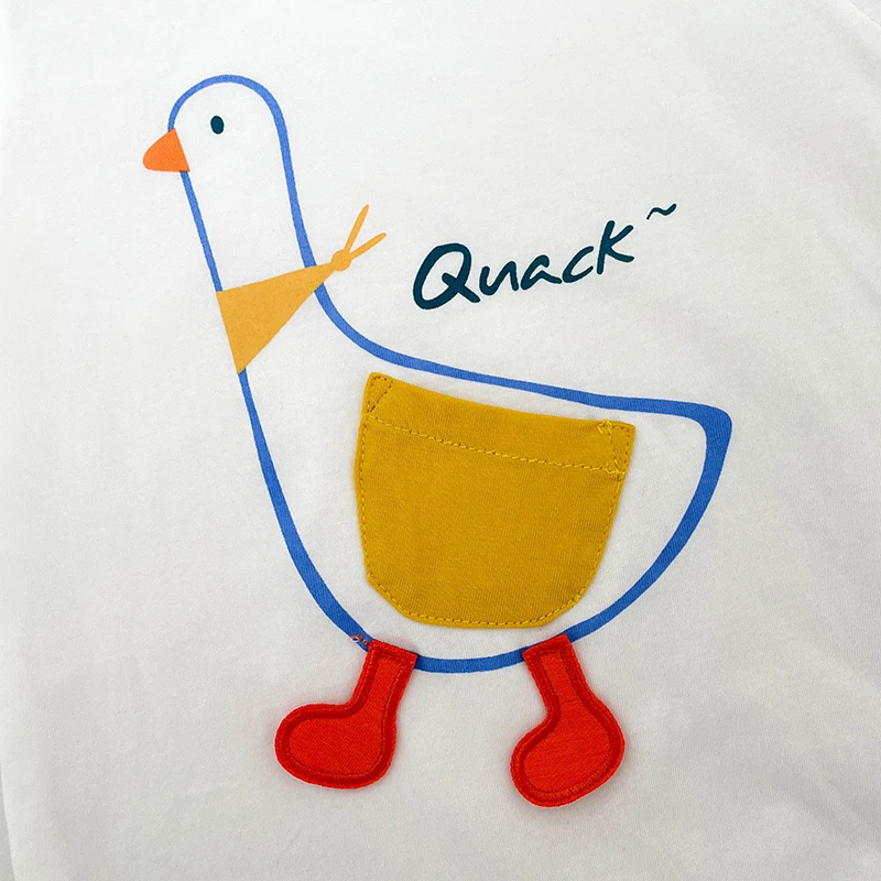 Summer Newborn Baby Boy Baby Girl Duck Series Cotton Cute Baby Short Sleeve Suspenders Multi-piece Fashion Children\'s Clothes