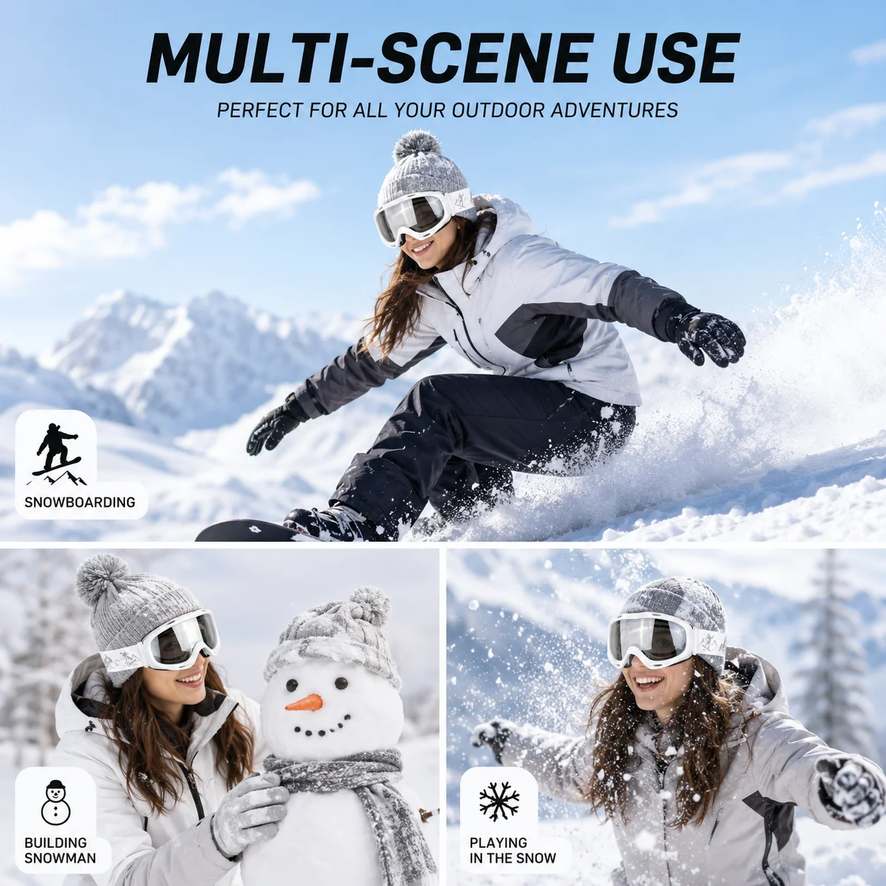 HD レンズスキーゴーグル UV400 UV 保護防曇防風ス - Snow Goggle Uv のレビューと価格