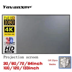 Simple Portable Projector Screen Anti Light Reflective Fabric Cloth for Home Outdoor Office HD 3D 4K Curtain Increase Brightness