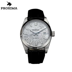 Proxima PX1690-YunS 37mm Custom Retro Automatic Mechanical Watch Sunburst Real Meteorite Dial Sapphire Crystal Glass BGW-9